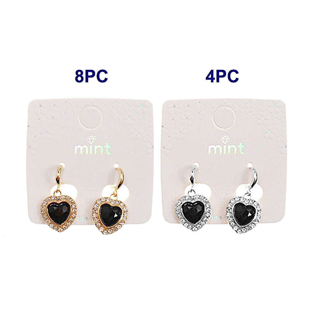 JAE44319BK - Black Heart Dangle Earring