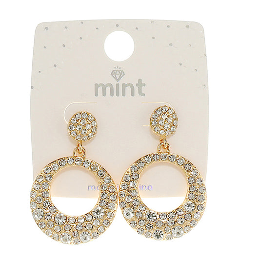 Rhinestone Cluster Circle Drop Earring