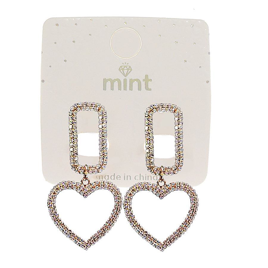 JAE46173 - Rhinestone Heart Earring