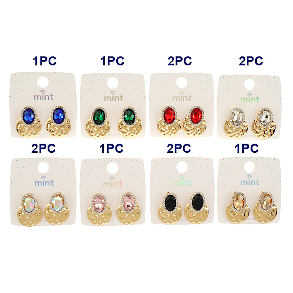 JAE46945 - Molten Metal Crystal Earring