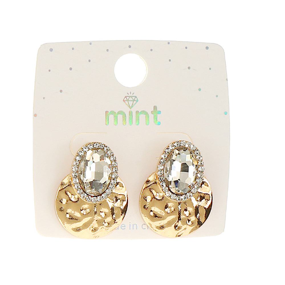 JAE46945 - Molten Metal Crystal Earring