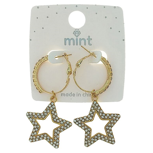 JAE46964 - Star Hoop Earring