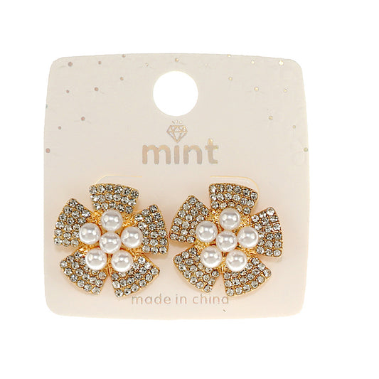 JAE47462 - Pearl Flower Post Earring