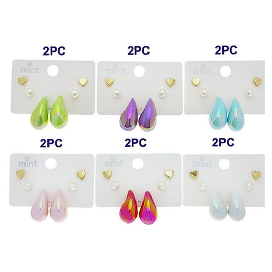 JAE48202 - 3 Pair Teardrop Earring Set