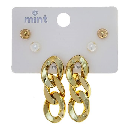 JAE48275 - 3 Pair Chain Earring Set