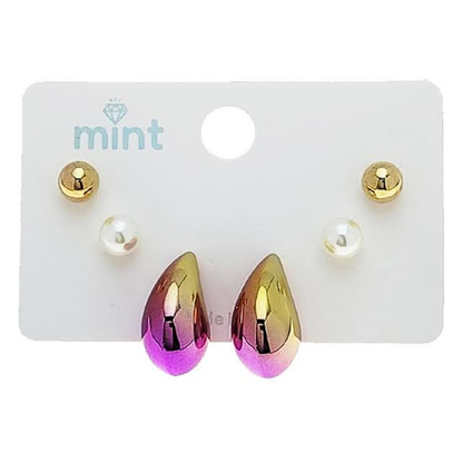JAE48276 - 3 Pair Teardrop Earring Set
