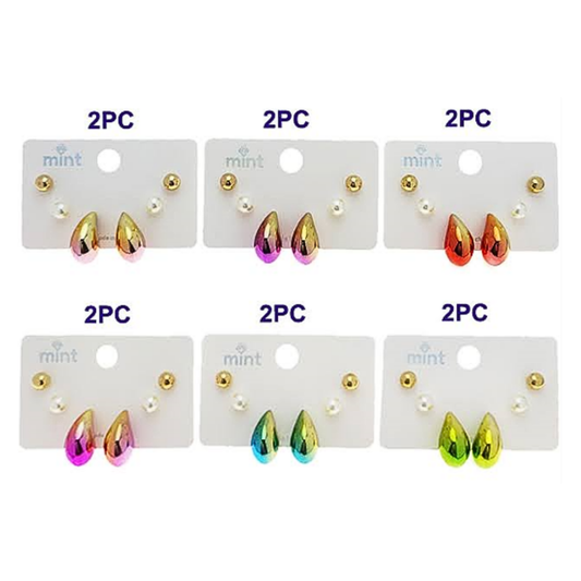 JAE48276 - 3 Pair Teardrop Earring Set