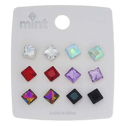 JAE48516 - 6 Pair Crystal Earring Set
