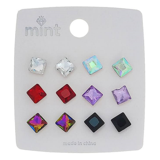 JAE48516 - 6 Pair Crystal Earring Set
