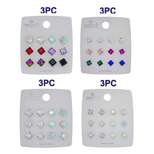 JAE48516 - 6 Pair Crystal Earring Set