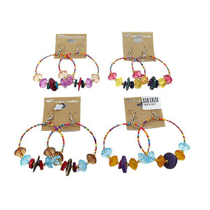 12 PCS Beaded Fish Hook Fashion Earrings