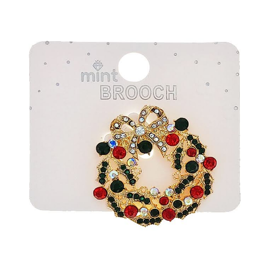 JAH48434 - Christmas Wreath Brooch