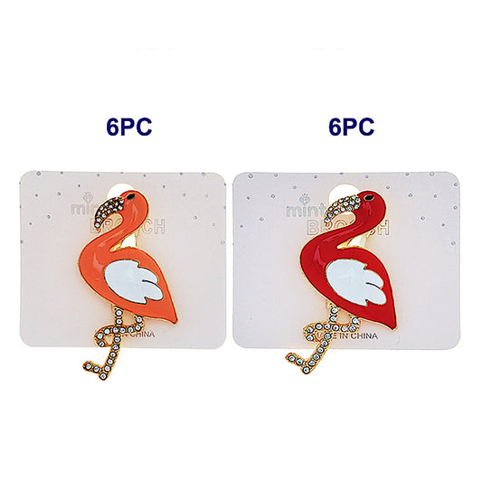 Enamel Flamingo Brooch