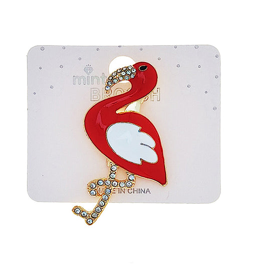 Enamel Flamingo Brooch