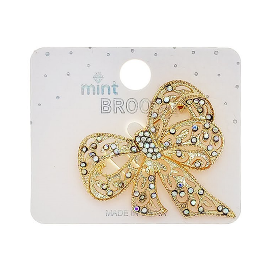 JAH48471 - Rhinestone Bow Brooch