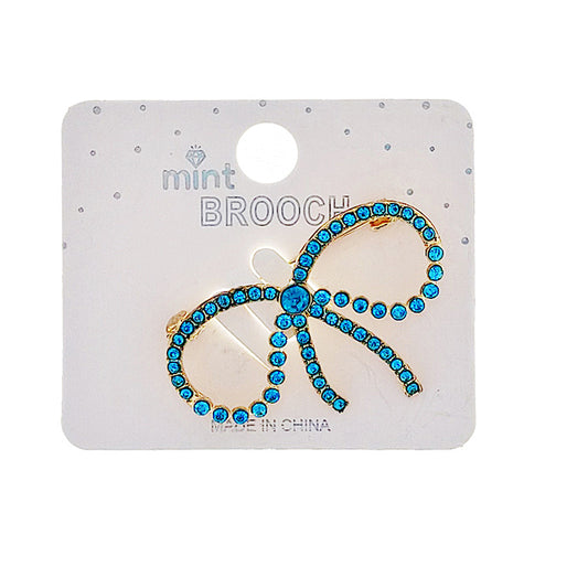 Rhinestone Bow Brooch