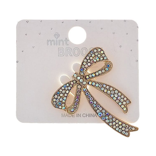 JAH48680 - Rhinestone Bow Brooch