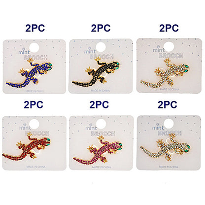 JAH48747 - Rhinestone Gecko Brooch