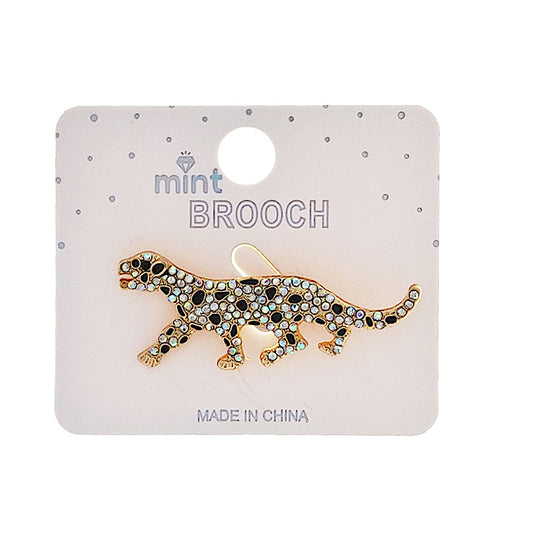 Rhinestone Cheetah Brooch
