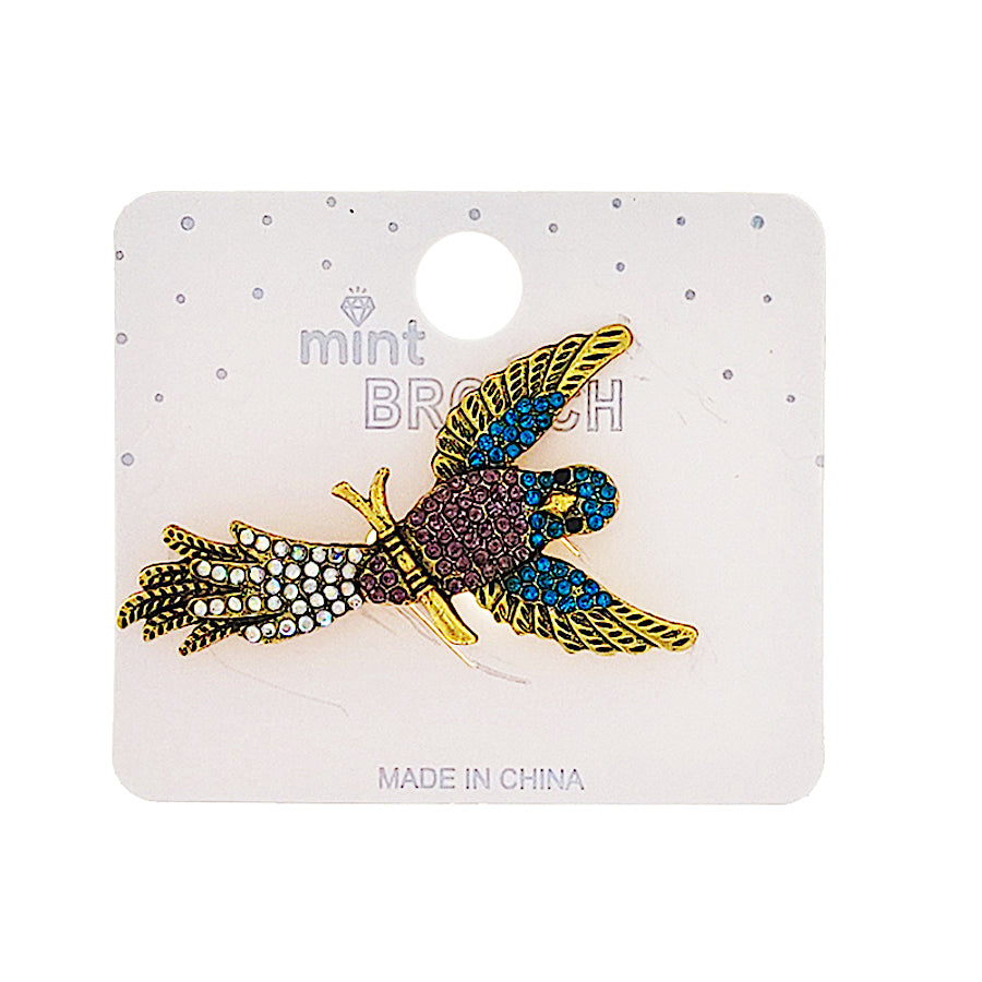 JAH48753 - Rhinestone Bird Brooch