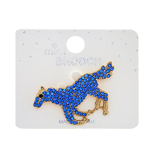 Rhinestone Horse Brooch