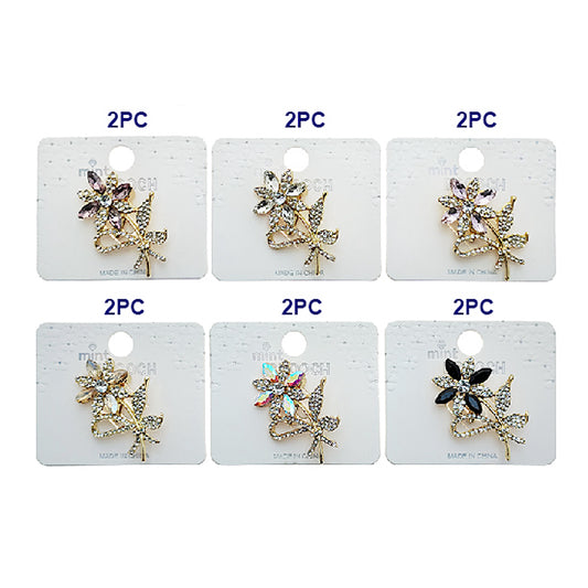 Rhinestone Flower Brooch