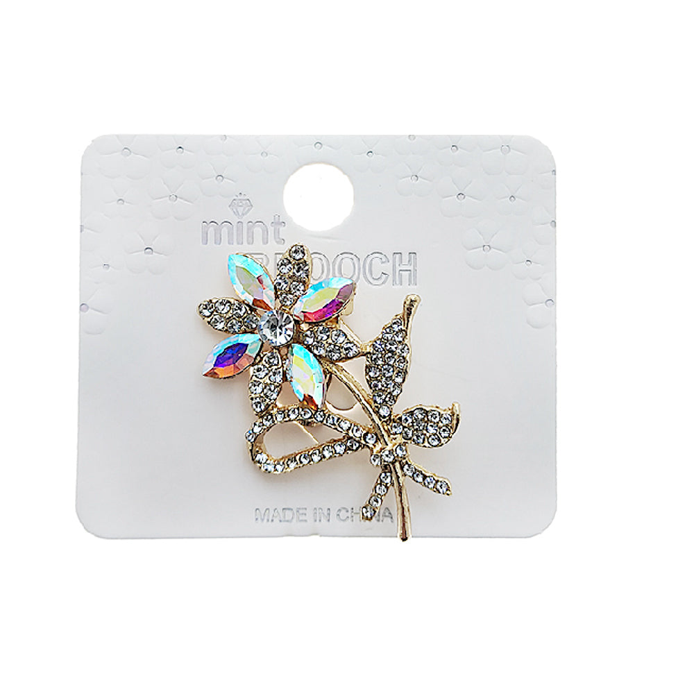 Rhinestone Flower Brooch