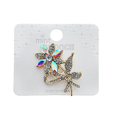 Rhinestone Flower Brooch
