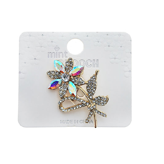 Rhinestone Flower Brooch