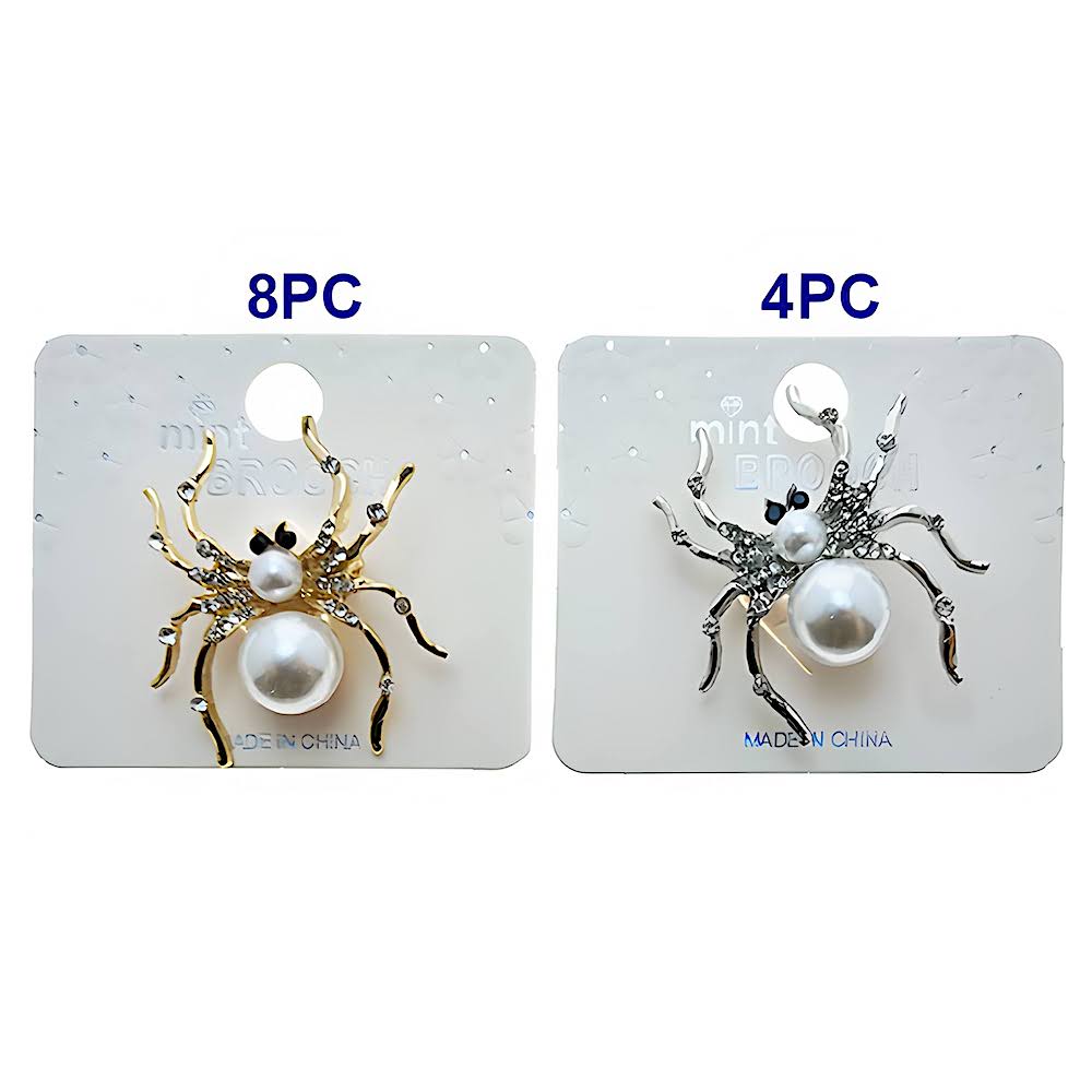 Halloween Pearl Spider Brooch Pin