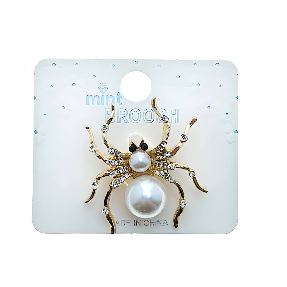 Halloween Pearl Spider Brooch Pin