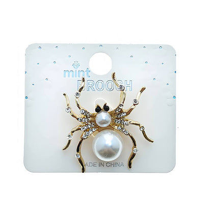 Halloween Pearl Spider Brooch Pin