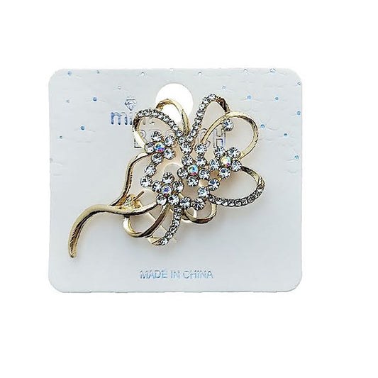 Rhinestone Flower Bouquet Brooch