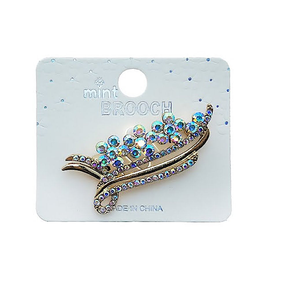 Rhinestone Flower Bouquet Brooch