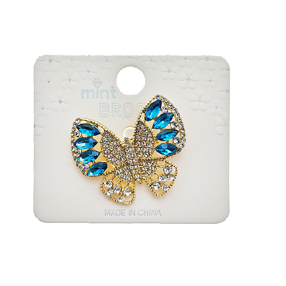 Rhinestone Crystal Butterfly Brooch