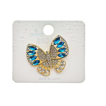 Rhinestone Crystal Butterfly Brooch