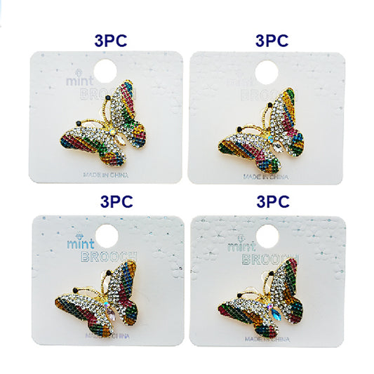 Rhinestone Enamel Butterfly Brooch