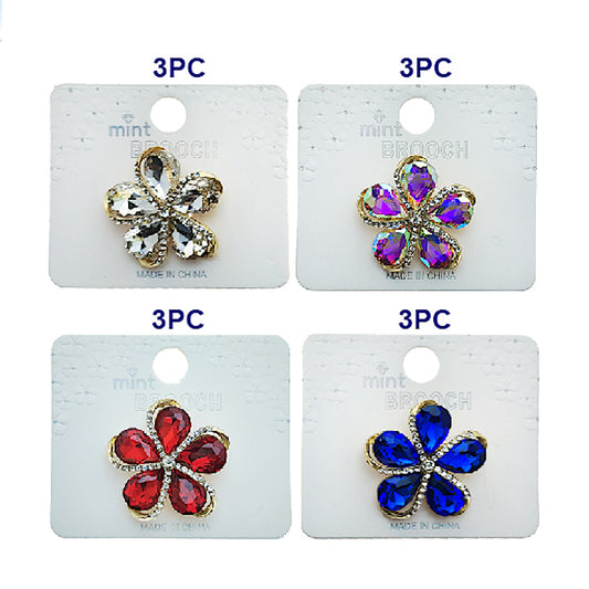 Crystal Flower Brooch