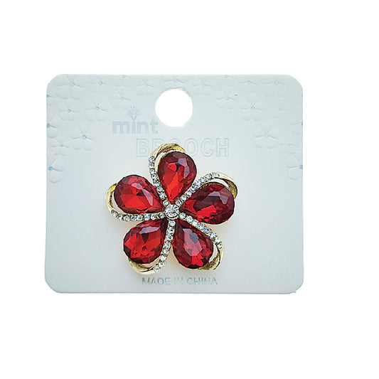 Crystal Flower Brooch