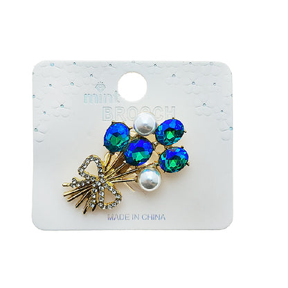 Crystal Pearl Bouquet Brooch