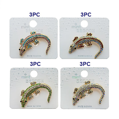 Rhinestone Alligator Brooch