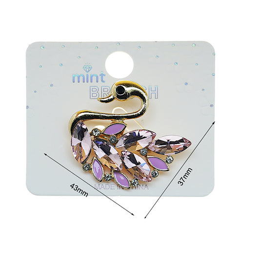 Crystal Swan Brooch