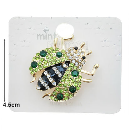Rhinestone Ladybug Brooch