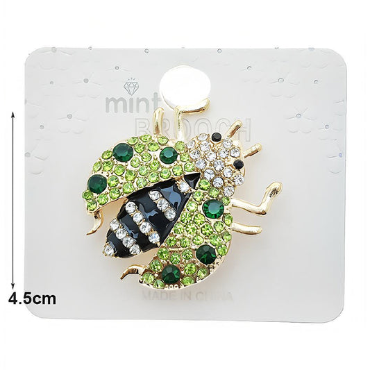 Rhinestone Ladybug Brooch