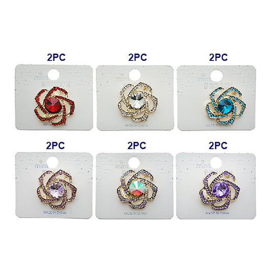 Rhinestone Crystal Flower Brooch