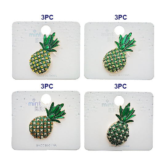 Rhinestone Pineapple Brooch