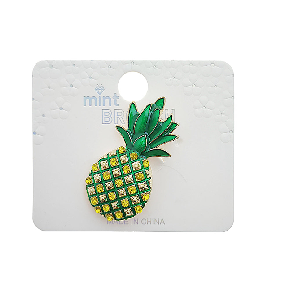 Rhinestone Pineapple Brooch