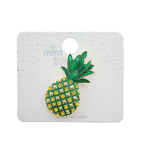 Rhinestone Pineapple Brooch