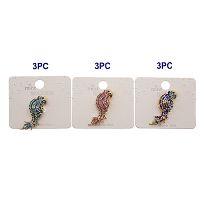 Rhinestone Parrot Brooch