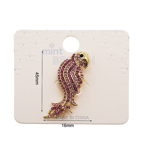 Rhinestone Parrot Brooch